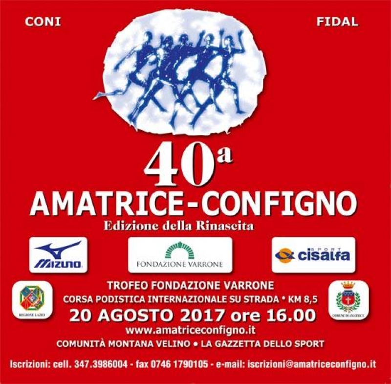 Amatrice-Configno: iscrizioni aperte