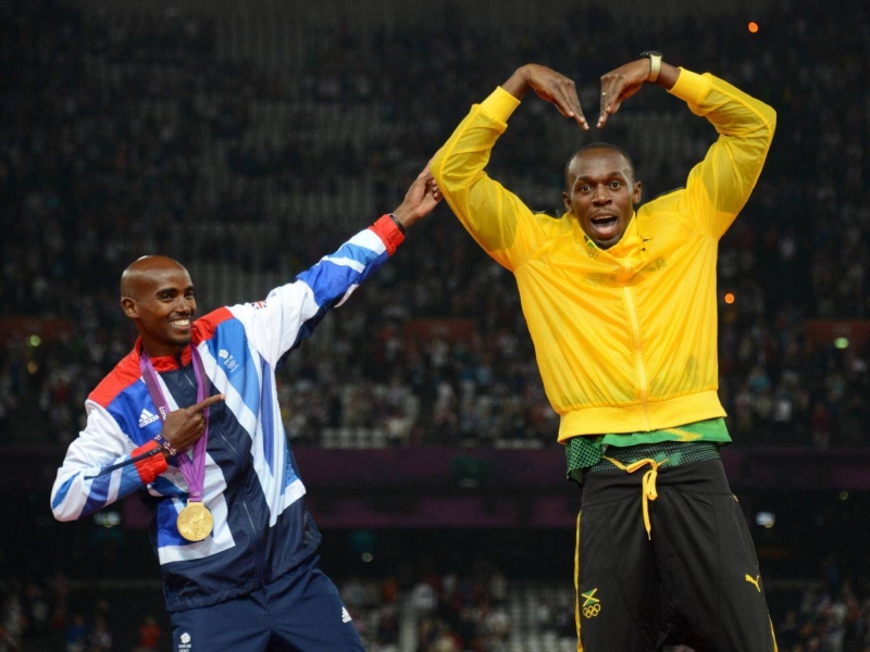 Mo Farah, Usain Bolt (credit: Getty Images)