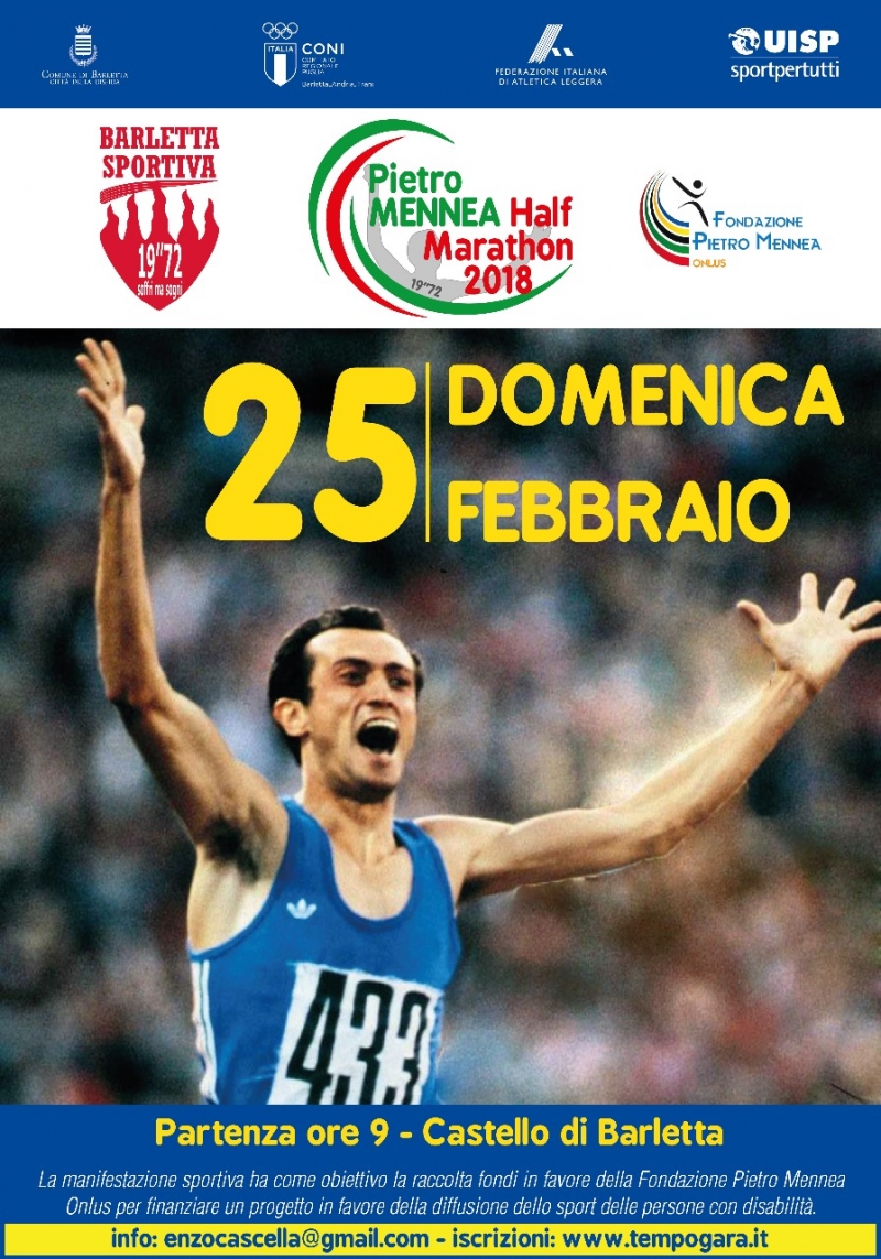 La medaglia della Pietro Mennea Half Marathon 2018